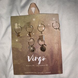NWT Urban Outfitters Zodiac Virgo Charm Hoop Set of 3 Earrings Set Astrology
